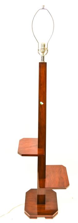 Contemporary Style Wooden Floor Lamp W Shelves (1 of 6)