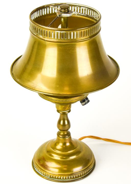 Vintage Brass Table Lamp With Brass Shade (1 of 7)