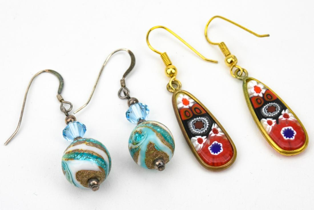 2 Pairs Of Italian Murano Art Glass Earrings (1 of 6)