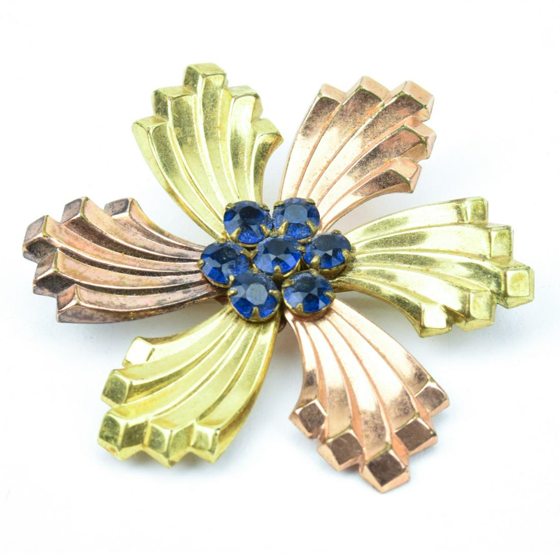 Antique Two-Tone Gold-Filled Floral Brooch (1 of 7)