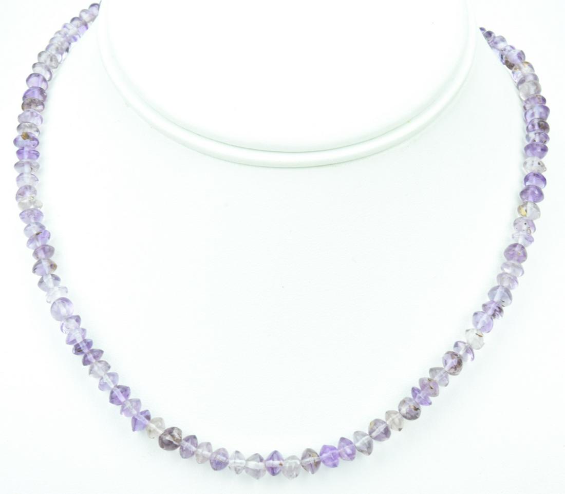 Sterling Silver & Hand Cut Amethyst Bead Necklace (1 of 6)