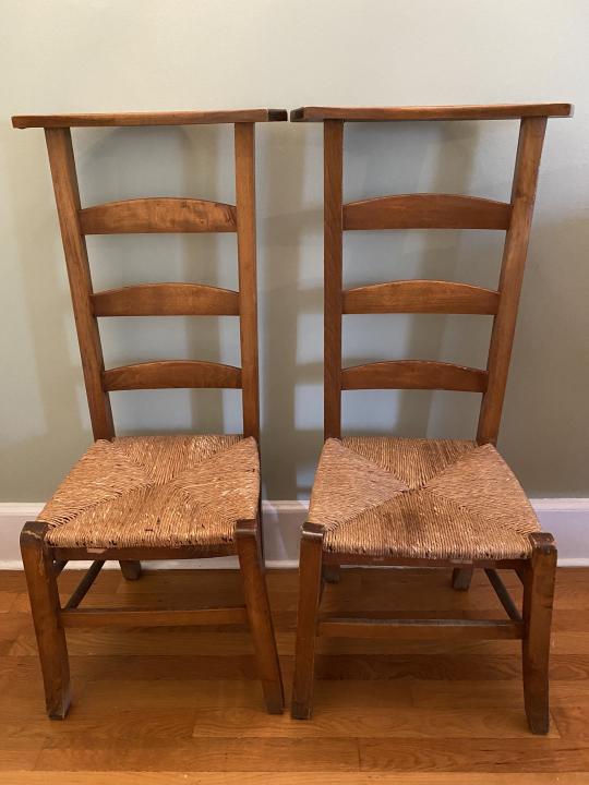 Pair Antique French Pier Dieu Prayer Chairs (1 of 8)