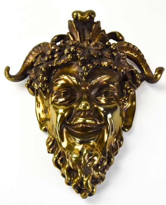 Cast Bronze Greek God Dionysus Wall Mount (1 of 6)