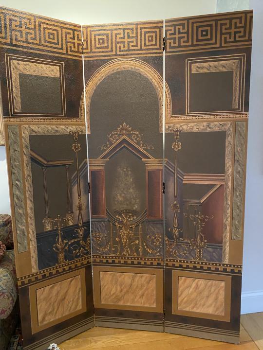 Neo-classical Style Roman Villa 3 Panel Screen (1 of 8)