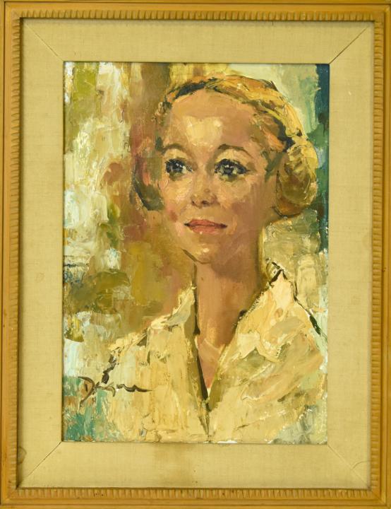 Framed & Signed Portrait  Painting Young Woman (1 of 8)