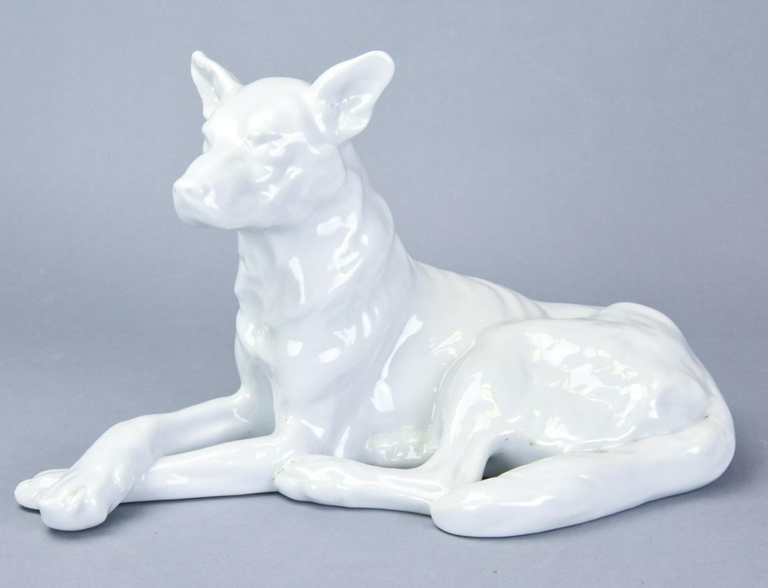 Herend Blanche De Chine Porcelain German Shepherd (1 of 7)