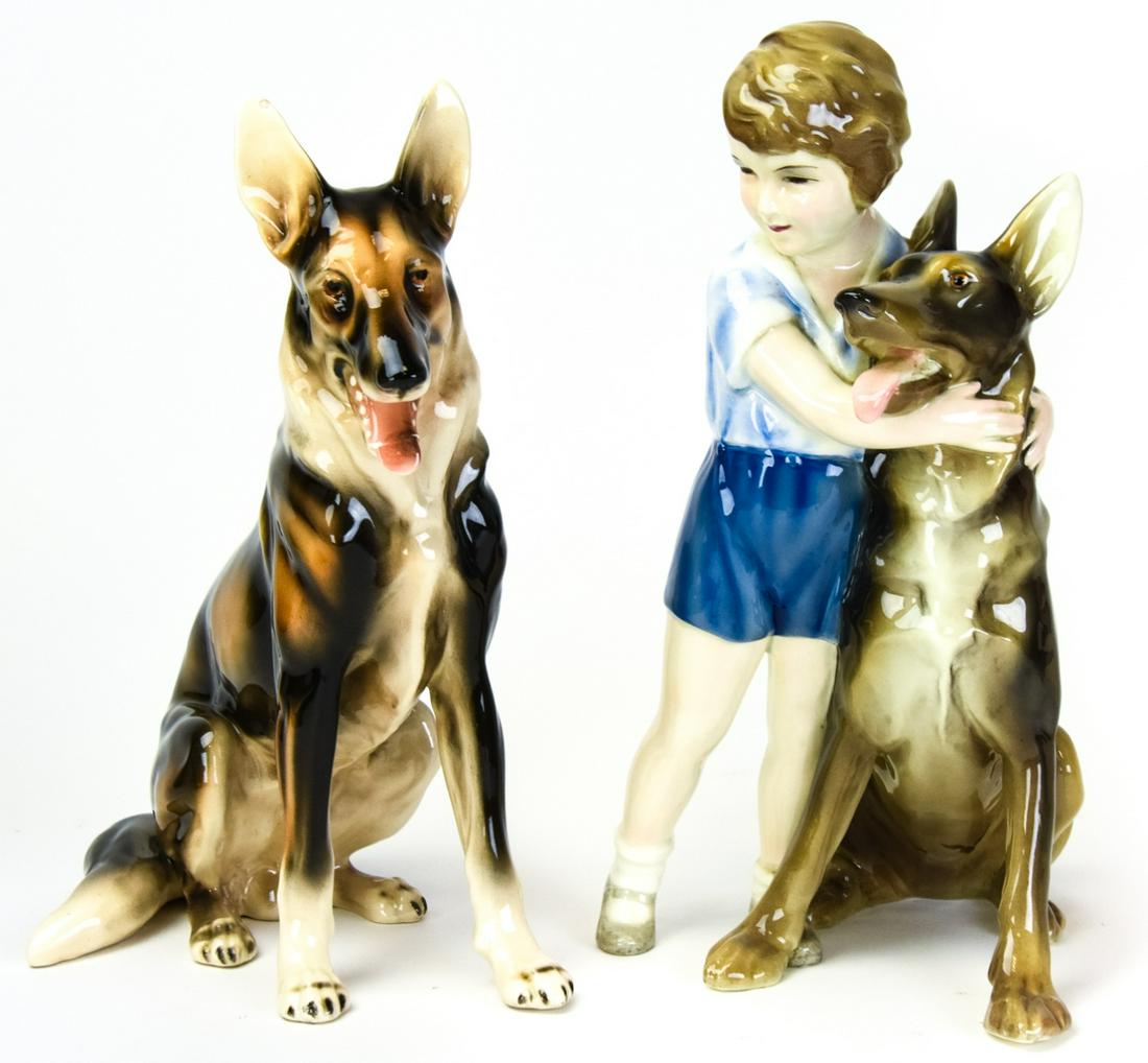 Goldscheider Austrian Porcelain German Shepherds (1 of 8)