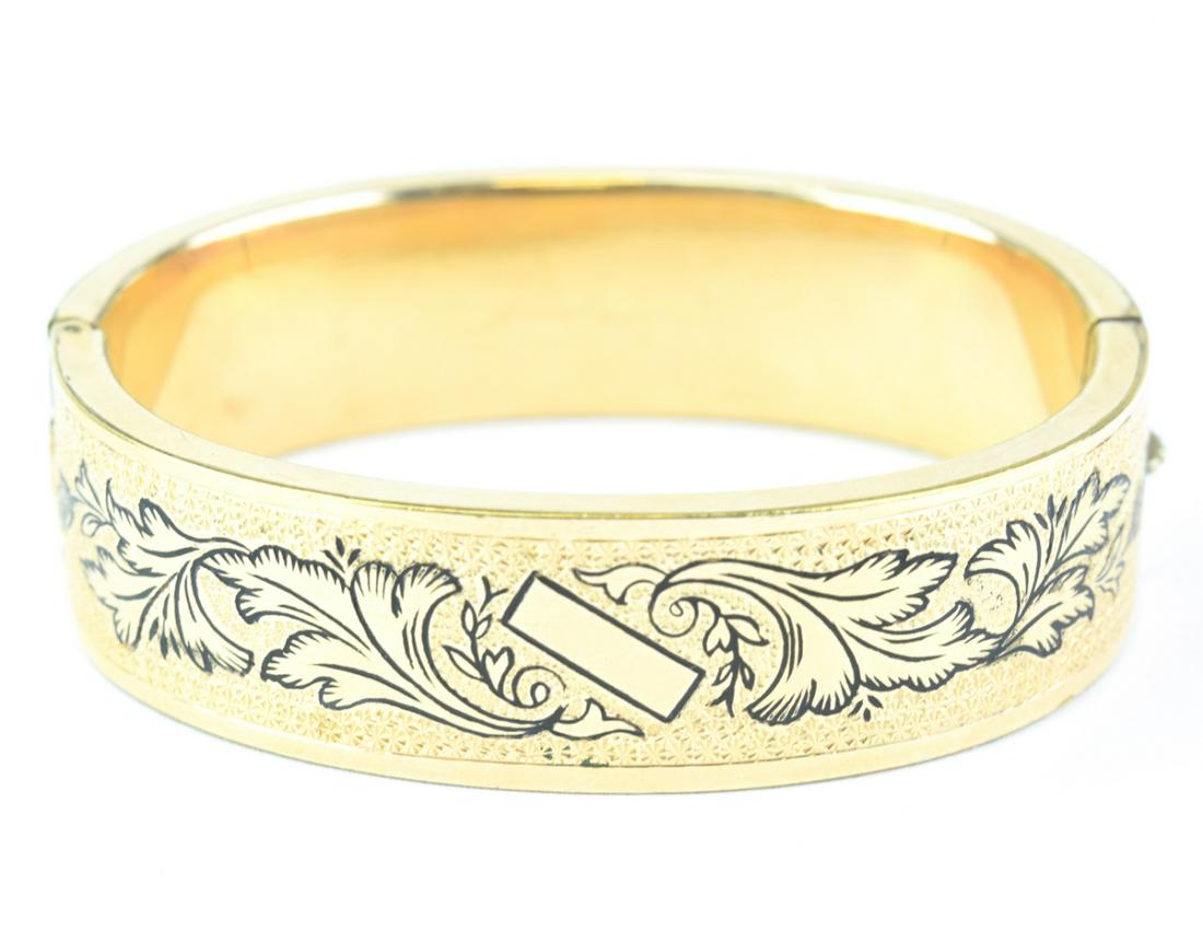 Antique Gold Filled Hinged Bangle Bracelet (1 of 8)