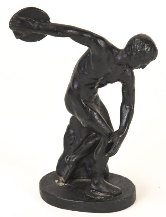 Antique Bronze Discobolos Grand Tour Table Statue (1 of 7)