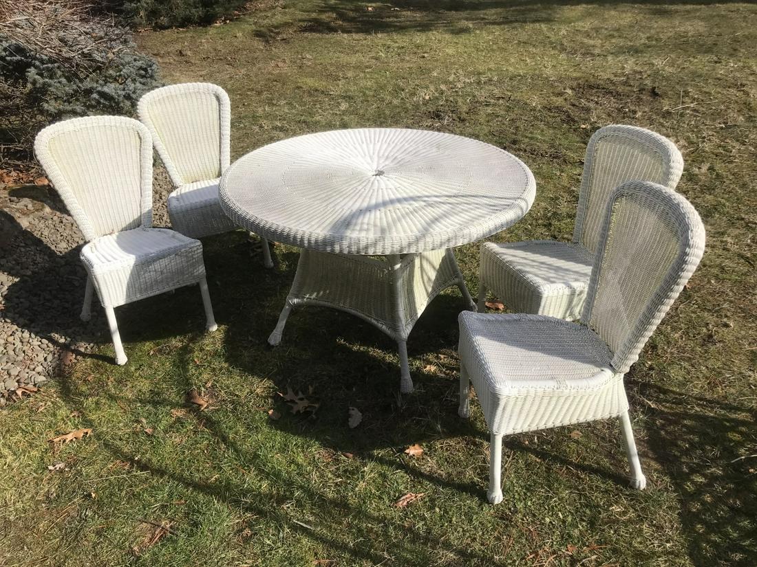 Outdoor or Indoor Wicker Dining Table & Chair Set (1 of 4)