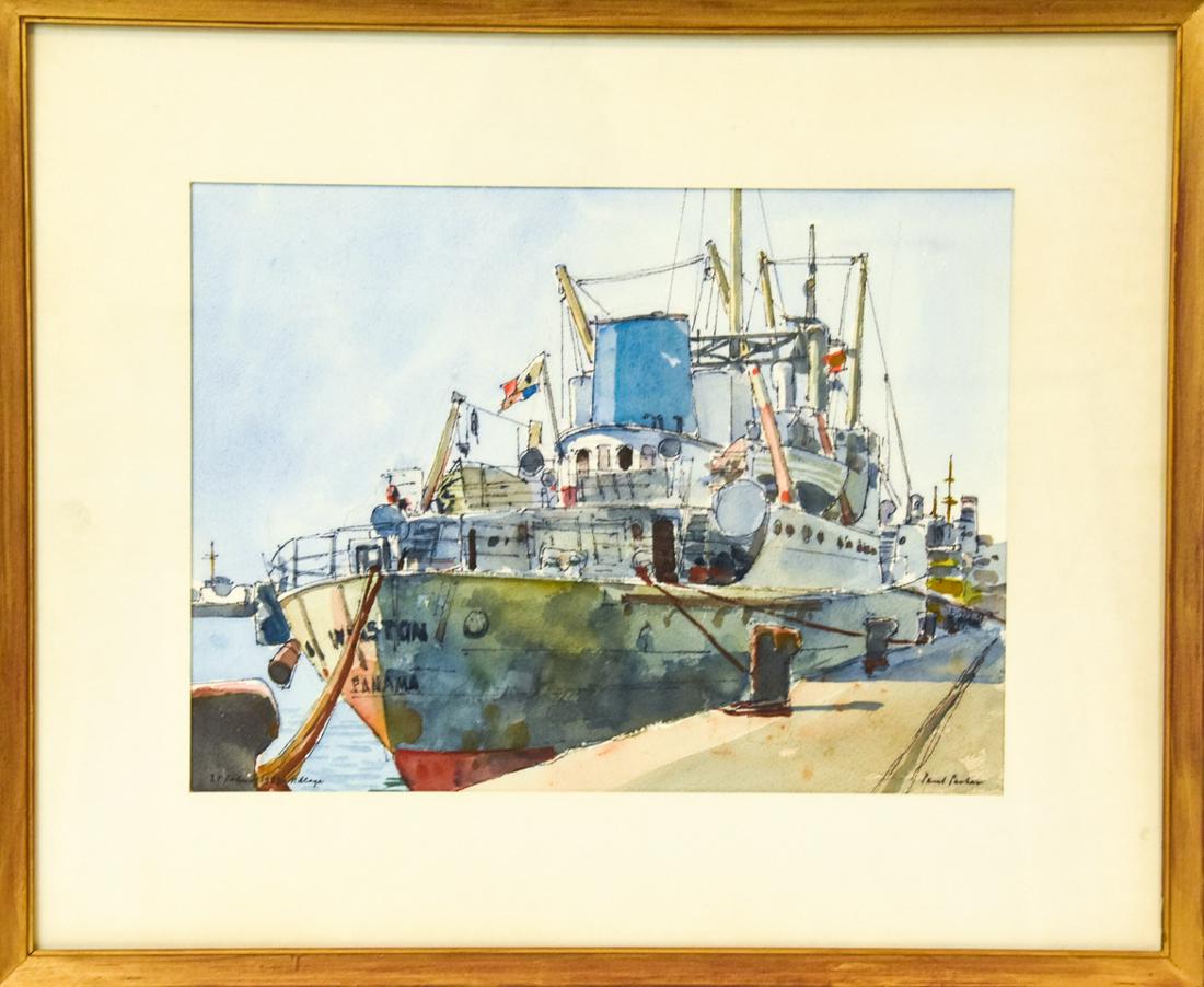 Framed Paul Parker Maritime Watercolor Painting (1 of 8)