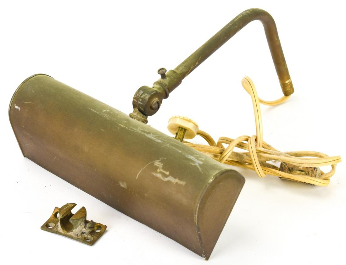 Gilt Brass Over Painting Light w Mount: Gilt Brass Over Painting Light w Mount. Measures 8.25 inches in width.