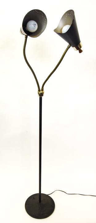 Mid C. Modern Black Flexible Two-Arm Floor Lamp (1 of 6)