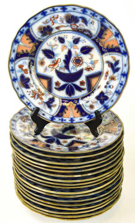 Antique Imari Ironstone Porcelain Dinner Plates (1 of 8)