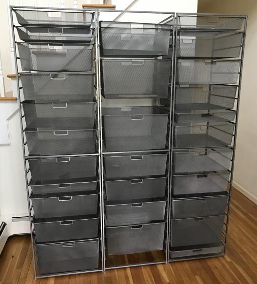 Three Units of Metal Storage Shelving w Drawers (1 of 3)