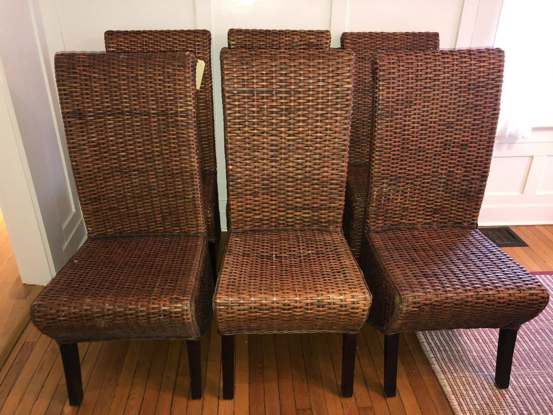 6 Contemporary Caned Framed Wrapped Dining Chairs (1 of 10)