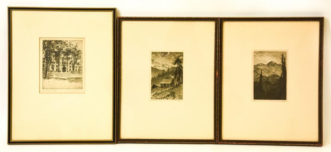 Lot 3 Original Lyman Byxbe Signed Etchings (1 of 6)