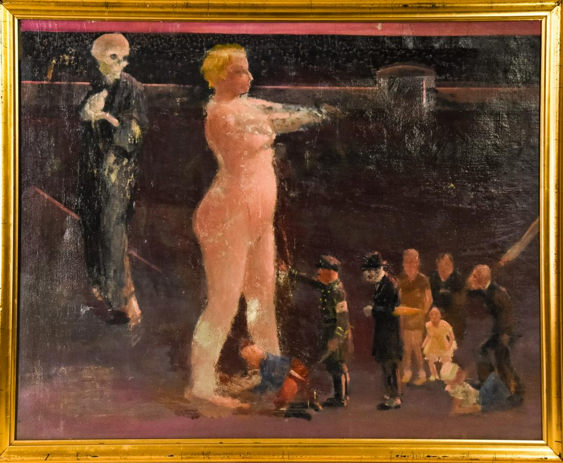 Double Sided Painting w Surrealist & Landscape (1 of 8)