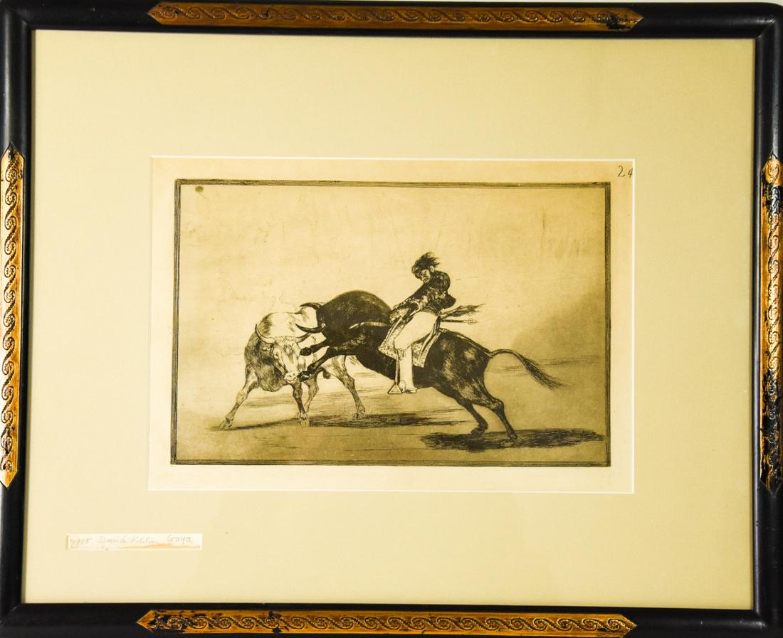 Goya Drypoint Etching Print The 'Tauromaquia' (1 of 8)