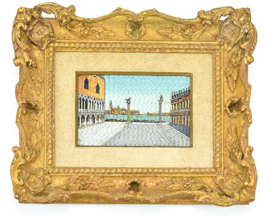 Antique Italian Micro Mosaic Scene of Saint Mark's (1 of 9)