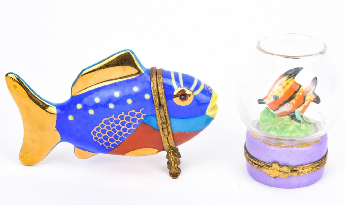 Limited Edition Limoge Fish Trinket Boxes (1 of 9)