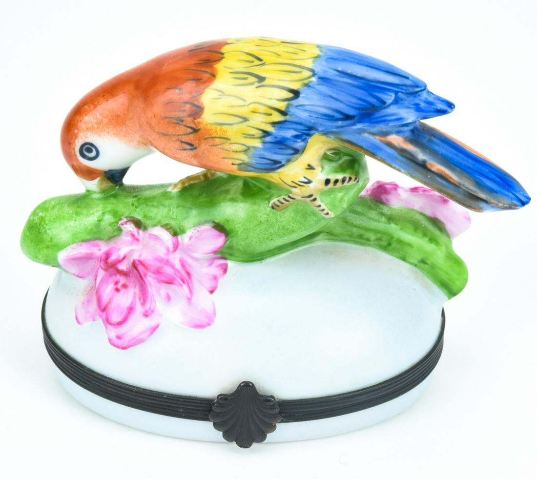 Limited Edition Limoges Porcelain Parrot Trinket (1 of 6)