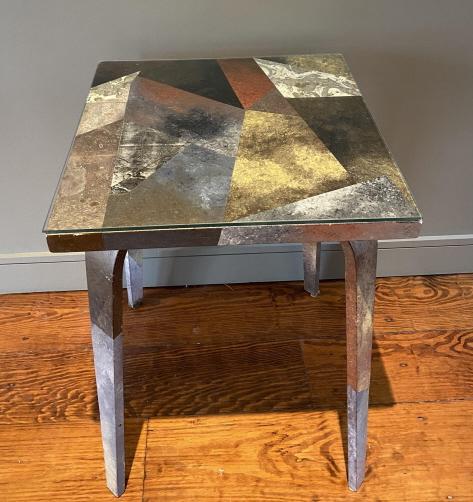 Modernist Artisan Made Decoupage Side Table (1 of 7)