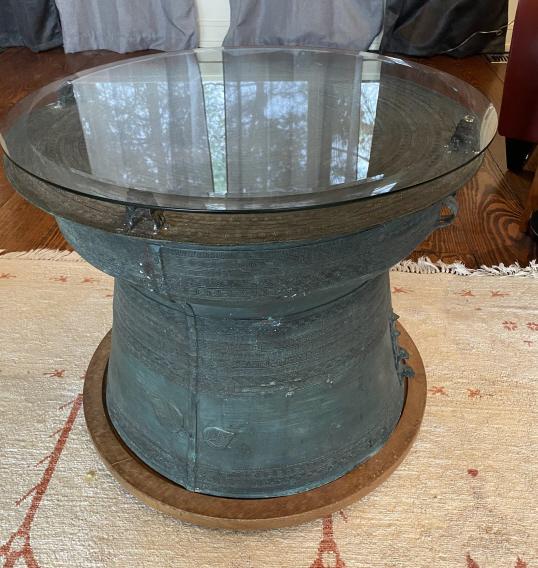 Berber Engraved Verdigris Copper Coffee Table (1 of 8)