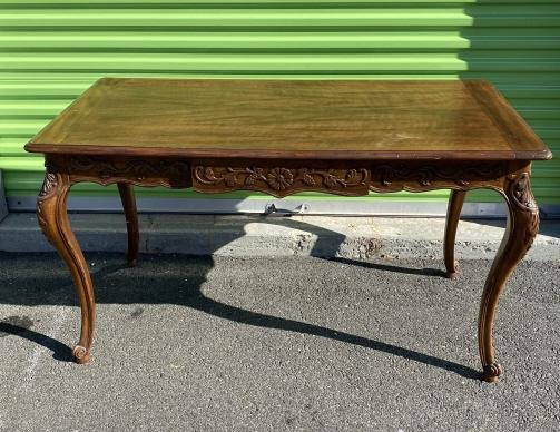 French Provincial Heavily Carved Console Table (1 of 9)