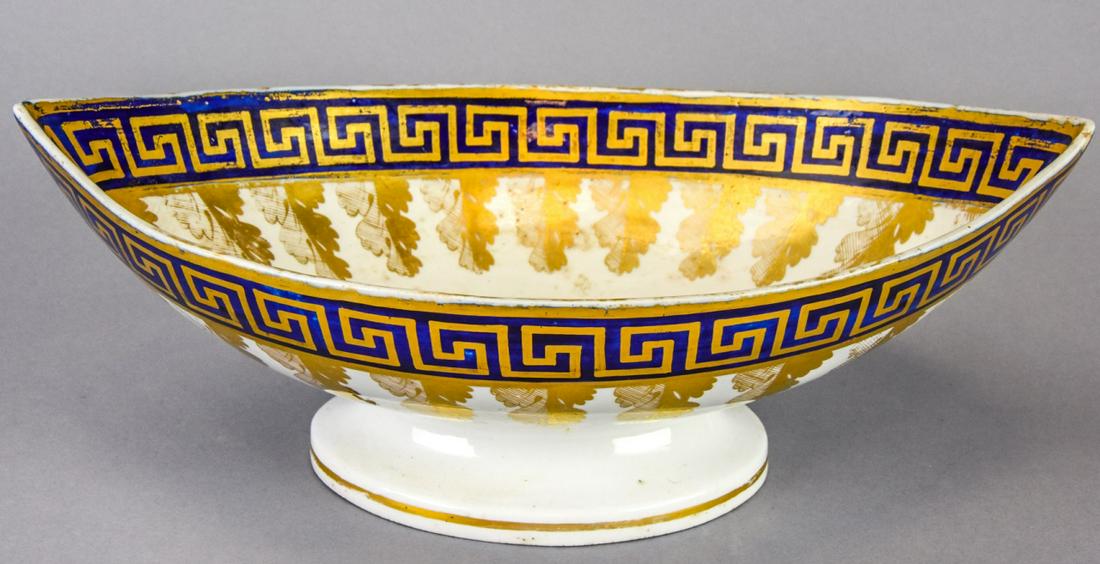 19th C Paris Porcelain Footed Elliptical Form Bowl (1 of 7)