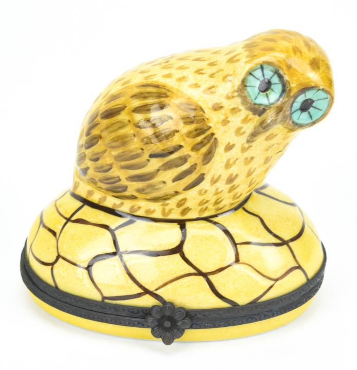 Limited Edition Limoges Porcelain Owl Trinket Box (1 of 7)