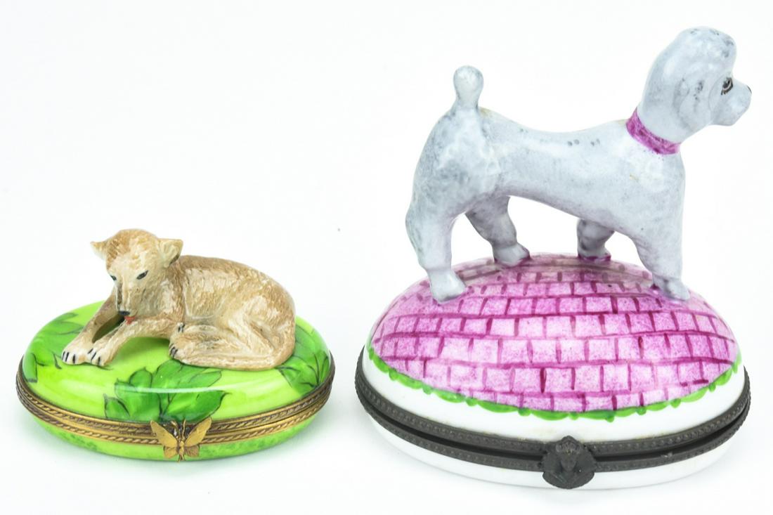 Limited Edition Limoge Porcelain Dog Trinket Boxes (1 of 5)
