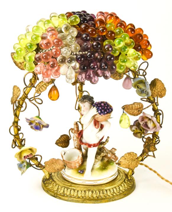 Art Nouveau Table Lamp W French Porcelain Figurine (1 of 9)