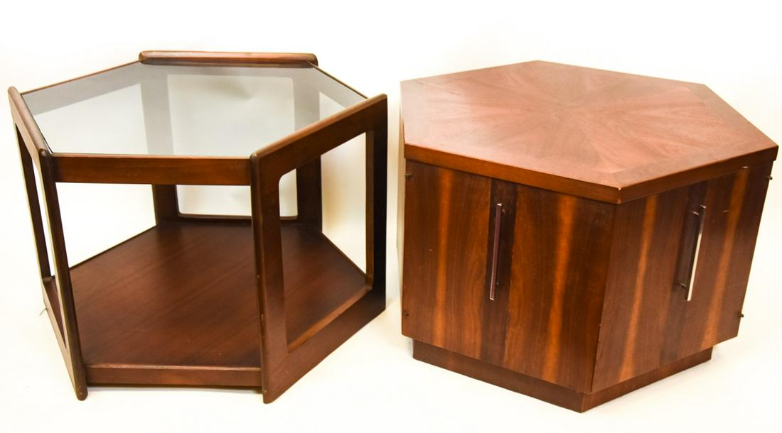 Pair Mid Century Hexagon Side Tables (1 of 10)
