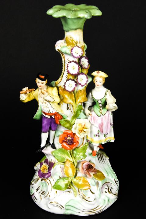 Antique Continental Porcelain Figural Candlestick (1 of 8)