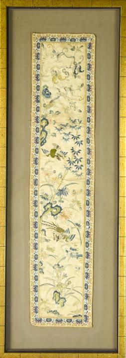 Framed Chinese Embroidered Silk Wall Hanging (1 of 8)
