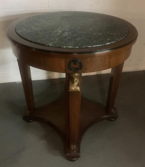 Empire Carved Inlaid Marble Top Table (1 of 3)