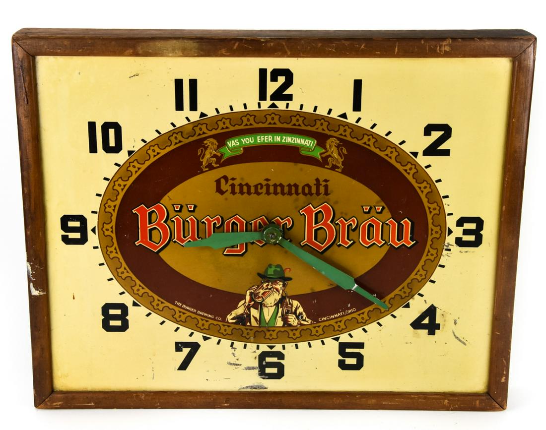 Vintage 1932 Burger Brau Beer Advertising Clock (1 of 6)