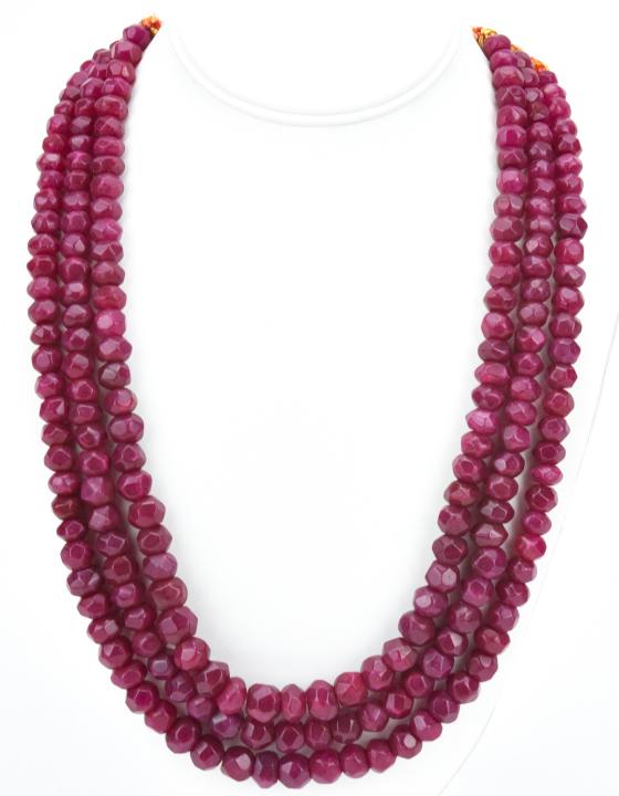 1,000 Carats of Ruby Beads Triple Strand Necklace (1 of 7)