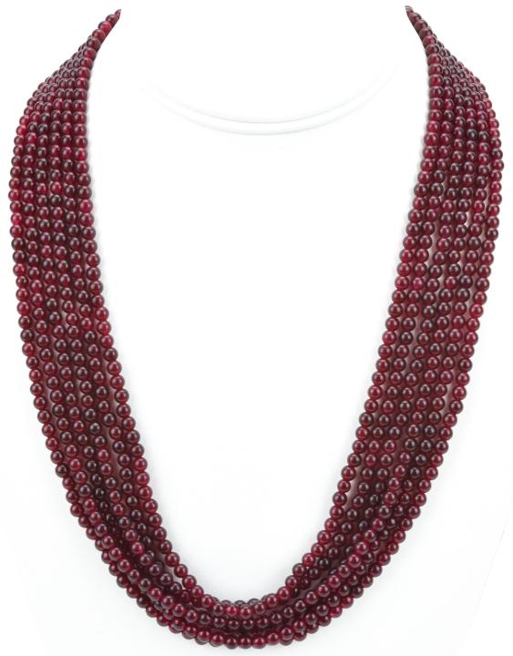375 Carat Ruby Bead Multi Strand Necklace (1 of 6)