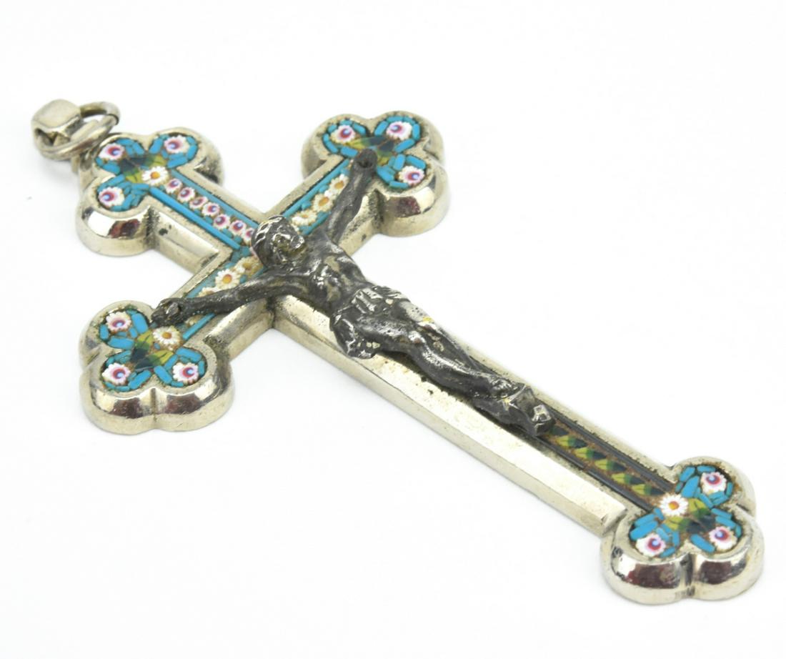 Large Grand Tour Italian Micro Mosaic Crucifix (1 of 6)