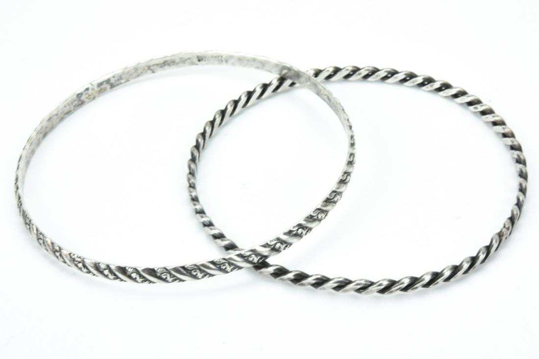 Two Vintage Sterling Silver Bangle Bracelets (1 of 8)