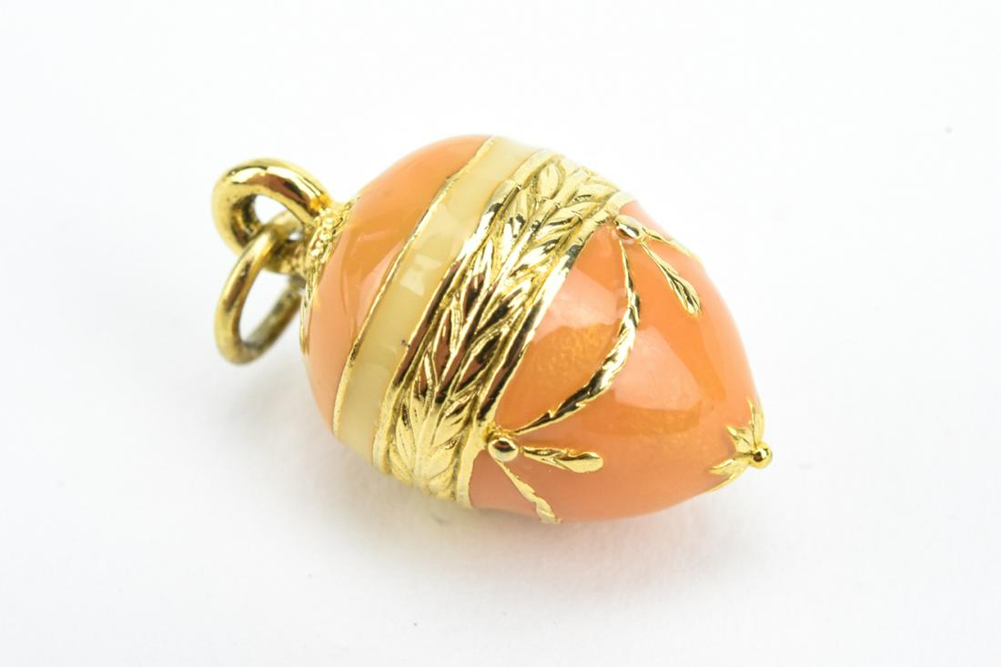 Russian Faberge Style Enamel Decorated Egg Pendant (1 of 4)