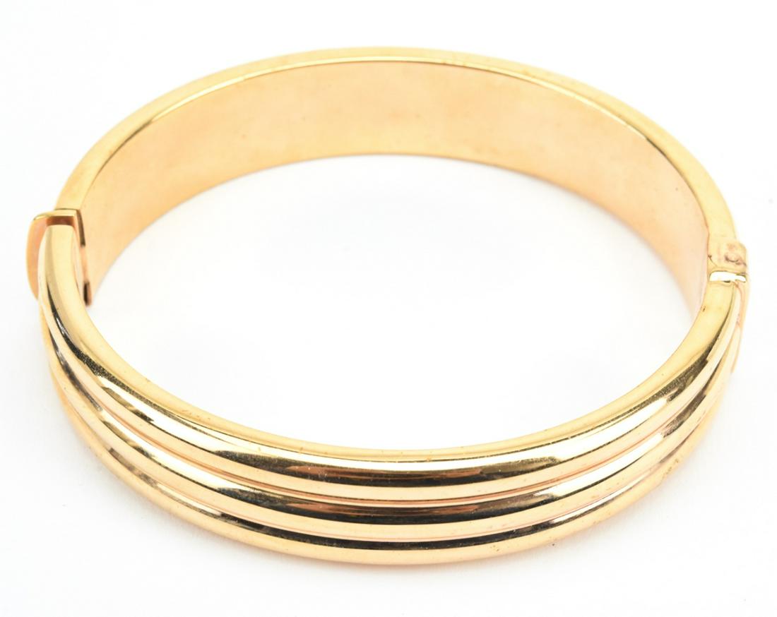 Italian Rose Gold Tone Hinged Bangle Bracelet (1 of 7)
