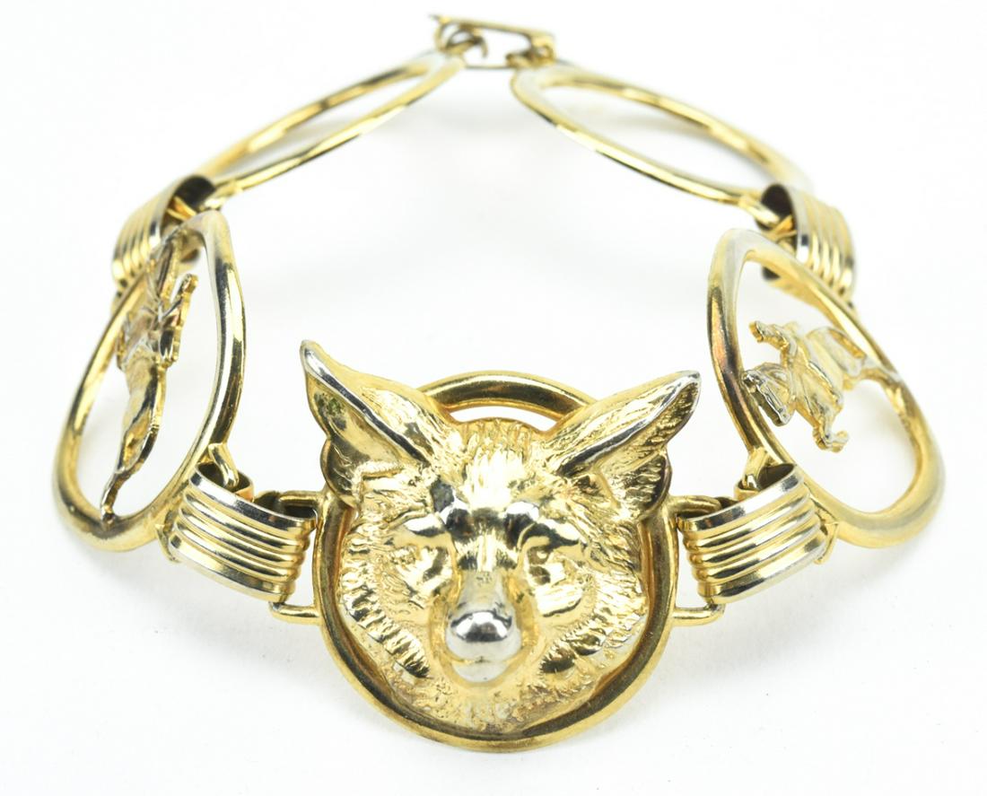 Estate Gold Filled Fox Hunt Equestrian Bracelet (1 of 7)