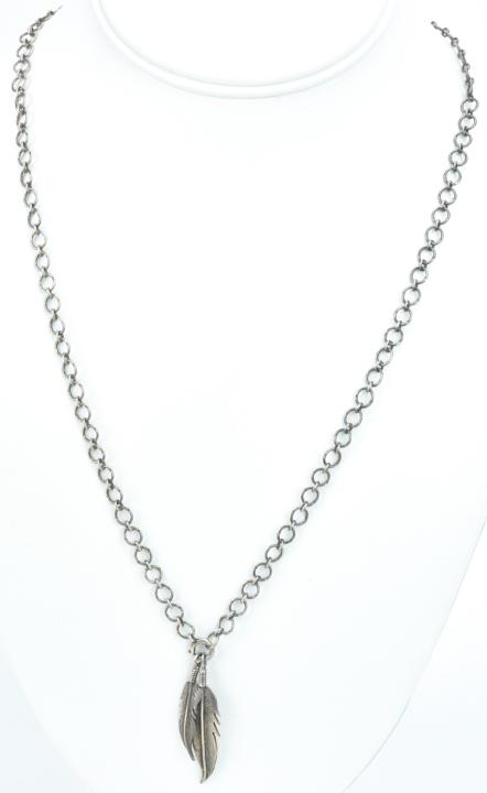 Vintage Sterling Silver Feather Pendant Necklace (1 of 7)