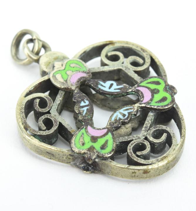 Antique Arts & Crafts Enamel Necklace Pendant (1 of 4)
