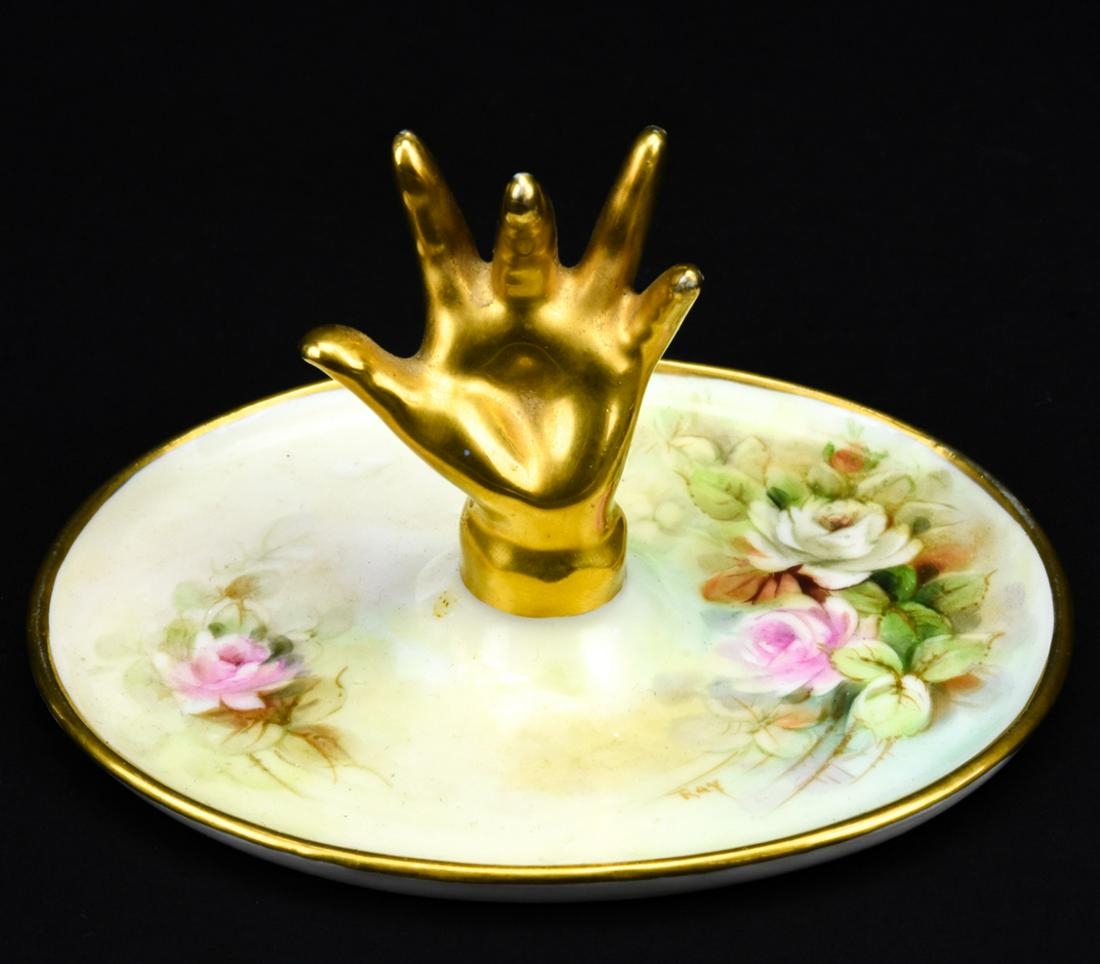 Antique C 1900 Limoges Figural Hand Ring Holder (1 of 7)