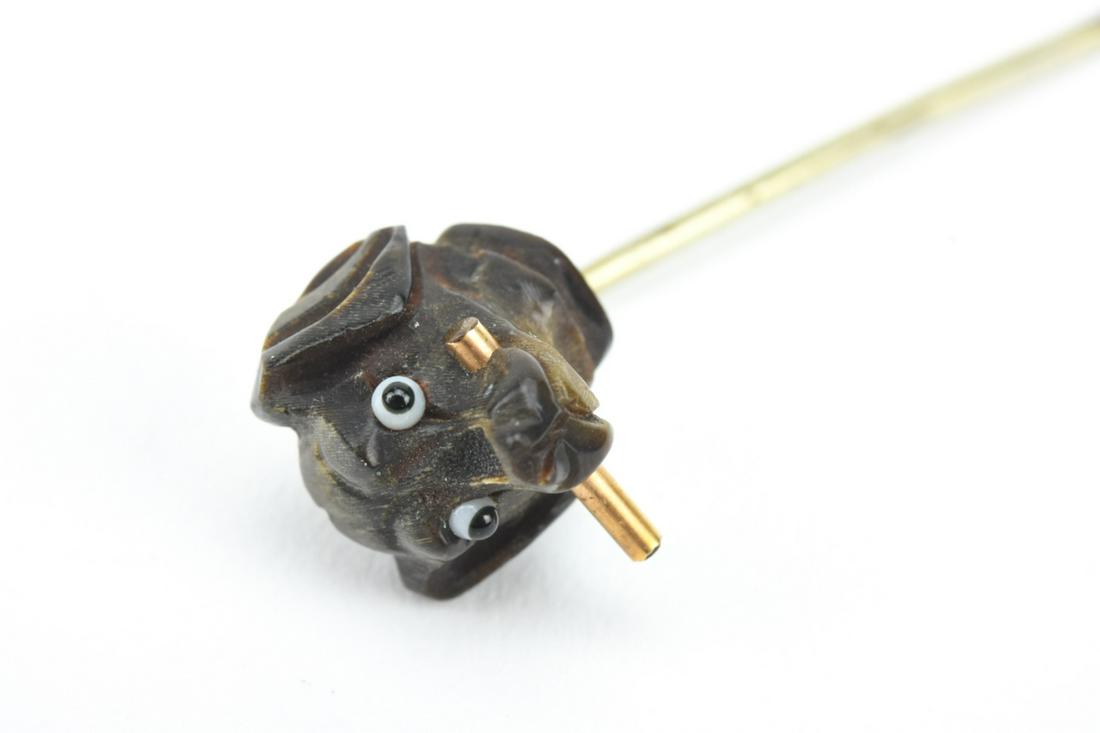 Antique C 1900 10kt Gold Stick Pin Dog Design (1 of 7)