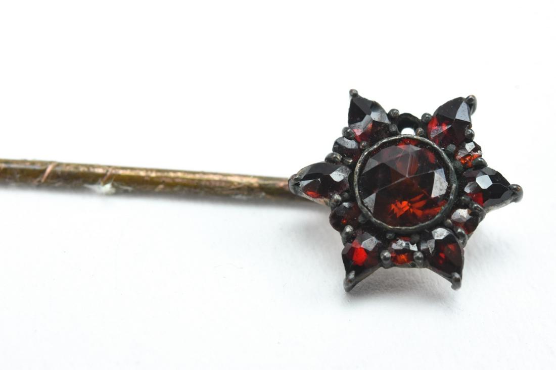 Antique 19th C Rose Cut Garnet Starburst Pin (1 of 6)
